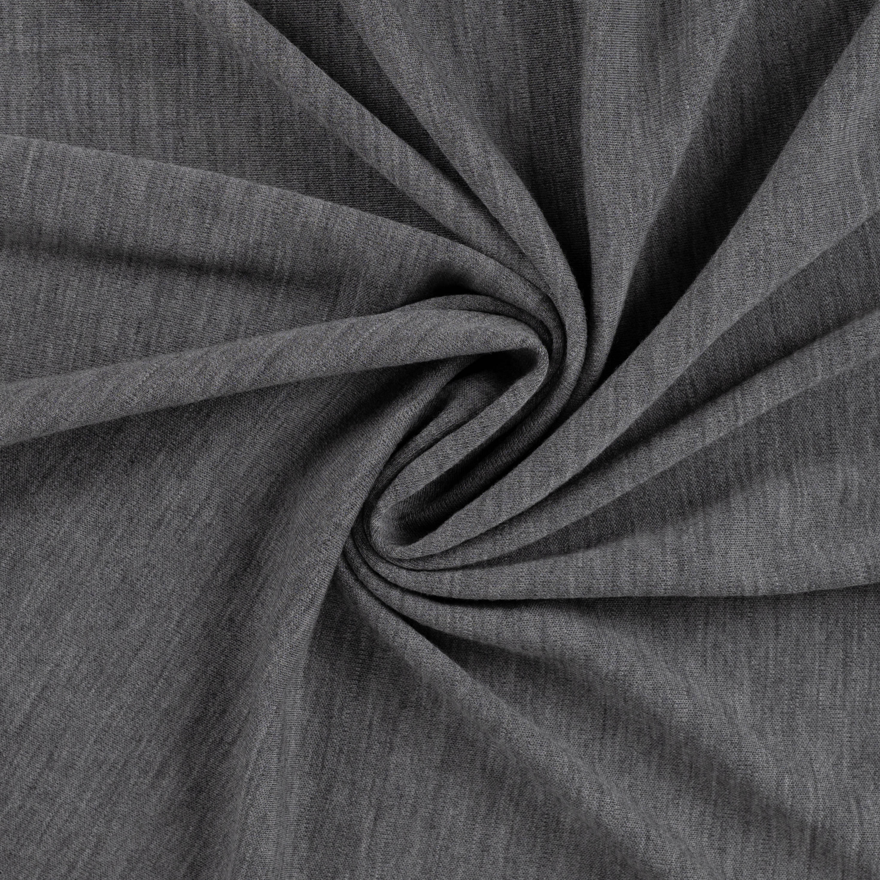 Pure Merino Wool Sweater Knit in Grey Melange