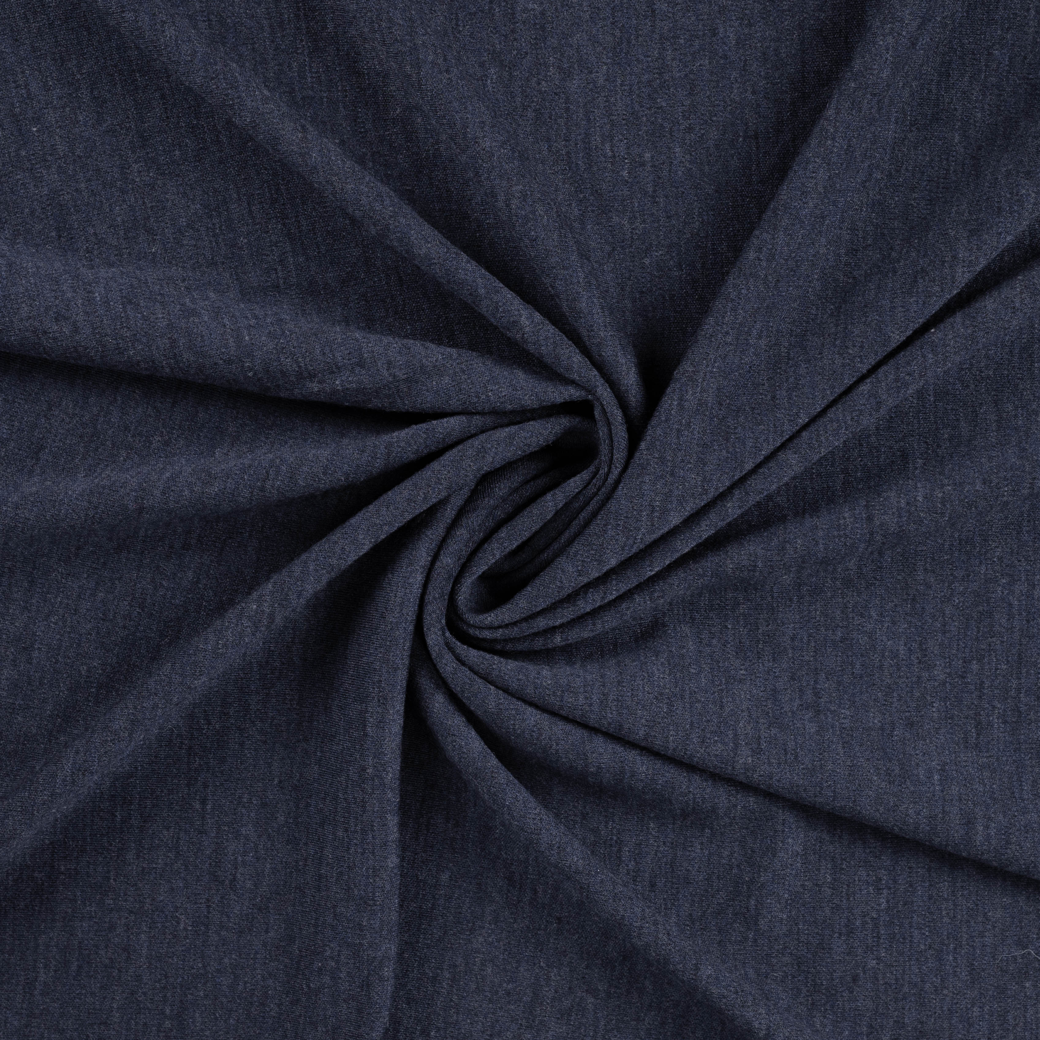Pure Merino Wool Sweater Knit in Navy Melange