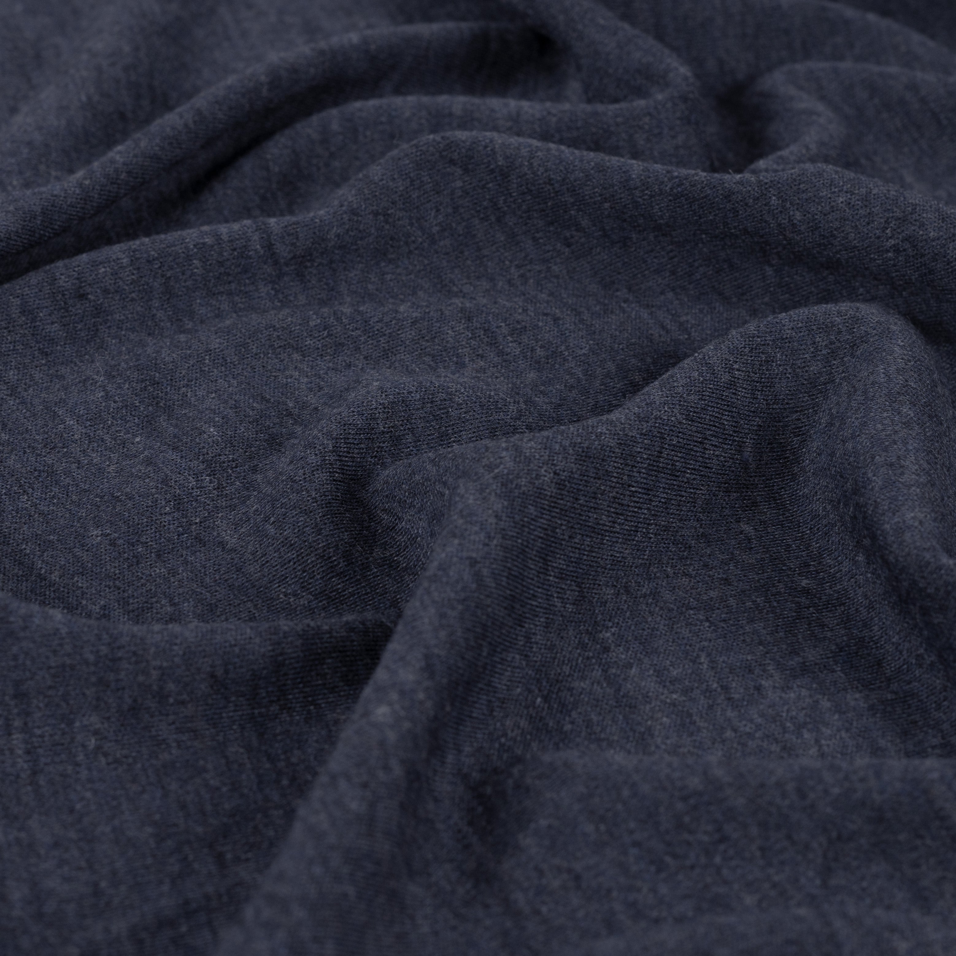 Pure Merino Wool Sweater Knit in Navy Melange