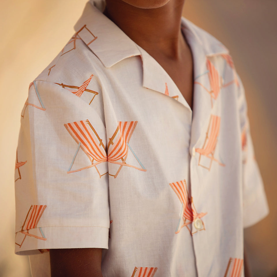 See You At Six - Beach Chairs in Barely Green Gray Soft Cotton Poplin