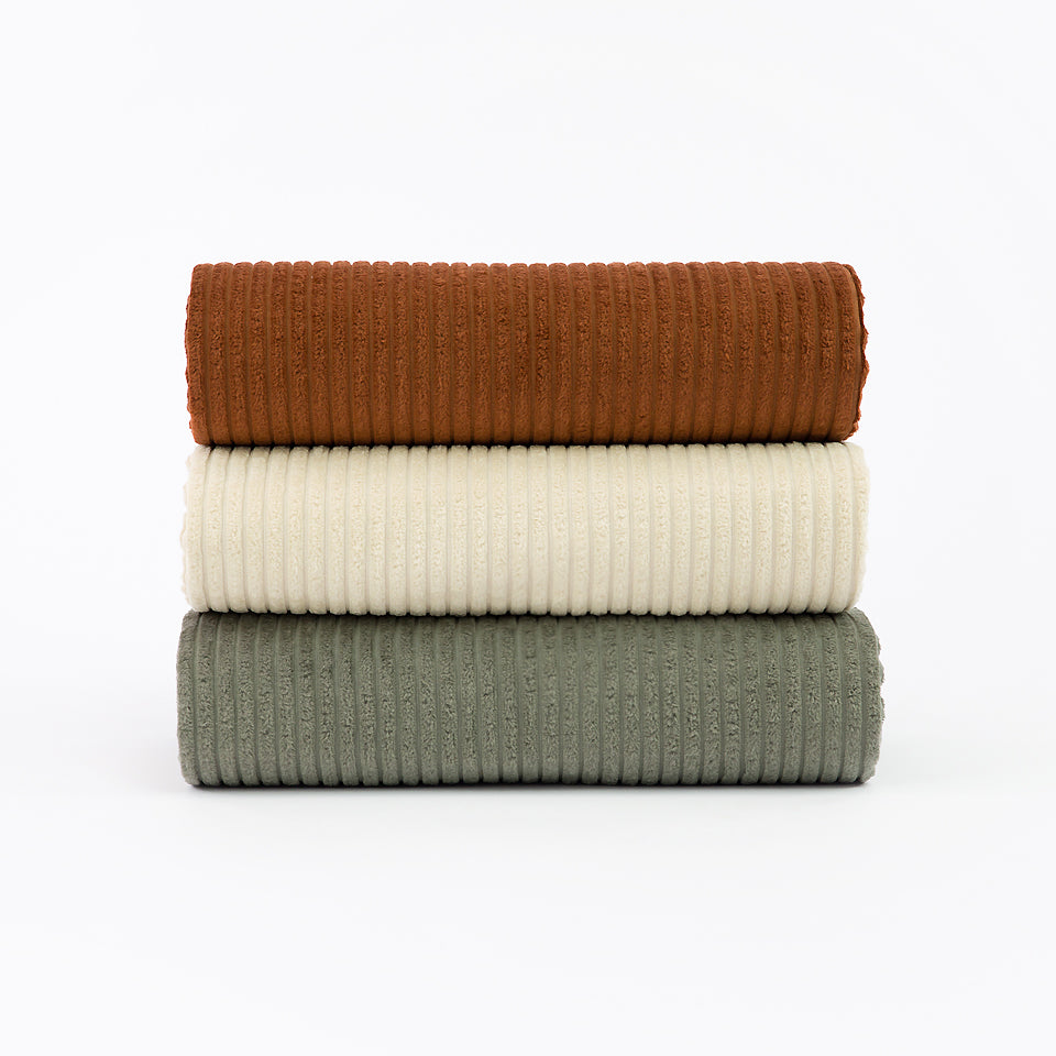 REMNANT 1.36 Metres - See You at Six - Smokey Olive Wide Rib Cotton Corduroy