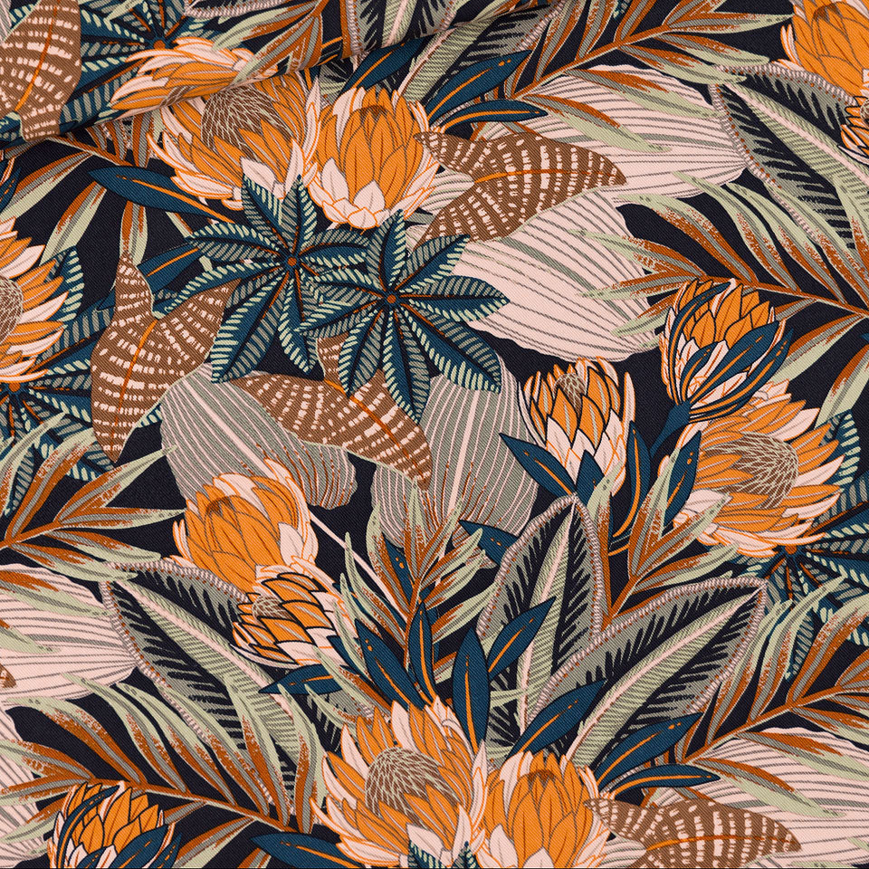 See You At Six - Ground Pineapple Cotton Canvas Gabardine Twill