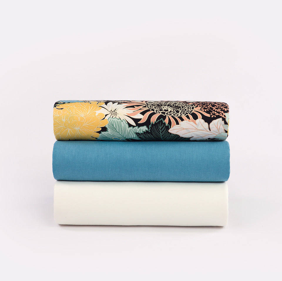 See You At Six - Niagara Blue Plain Linen Viscose Fabric