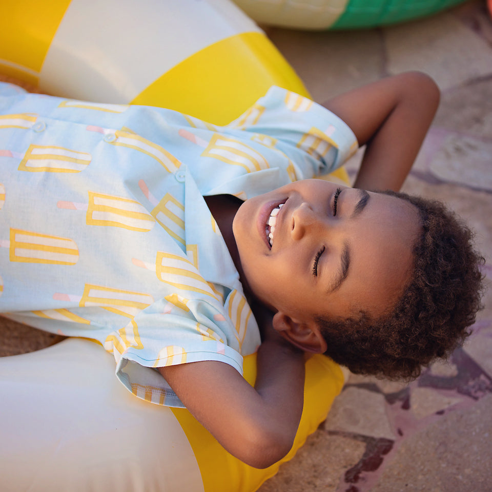 See You At Six - Popsicles in Starlight Blue Soft Cotton Poplin