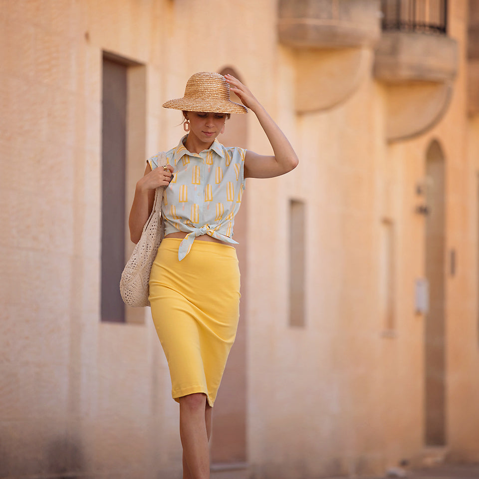 See You At Six - Popsicles in Starlight Blue Soft Cotton Poplin