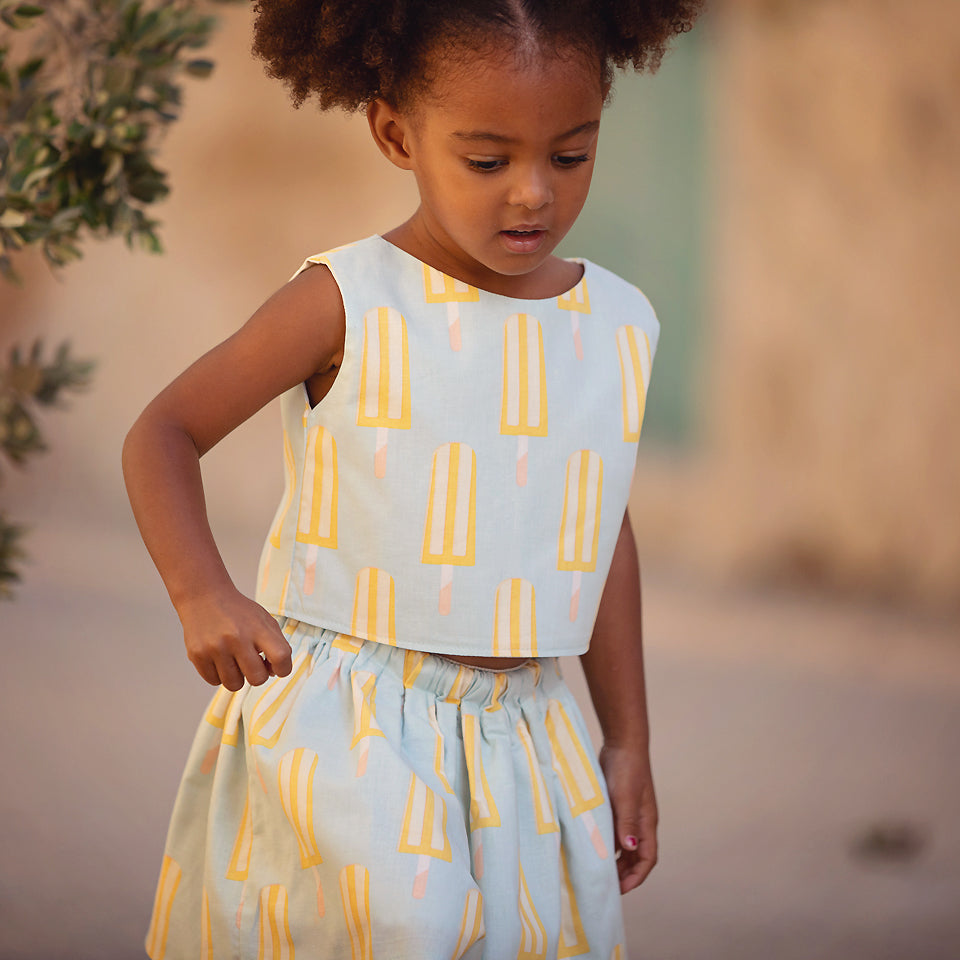 See You At Six - Popsicles in Starlight Blue Soft Cotton Poplin