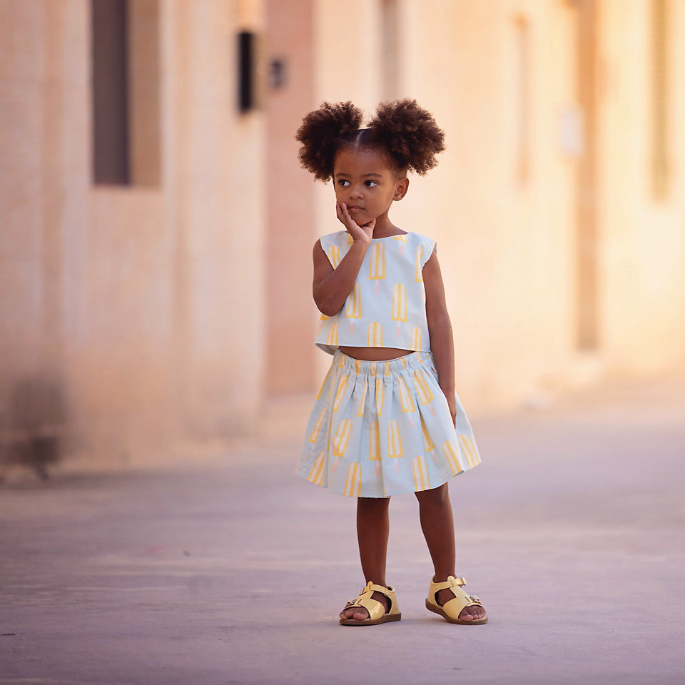 See You At Six - Popsicles in Starlight Blue Soft Cotton Poplin