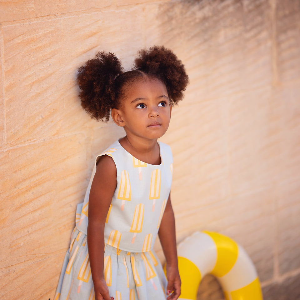 See You At Six - Popsicles in Starlight Blue Soft Cotton Poplin