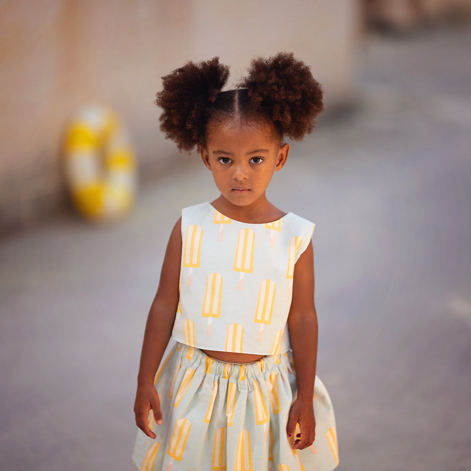 See You At Six - Popsicles in Starlight Blue Soft Cotton Poplin