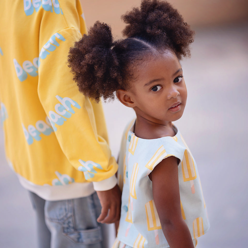 See You At Six - Popsicles in Starlight Blue Soft Cotton Poplin