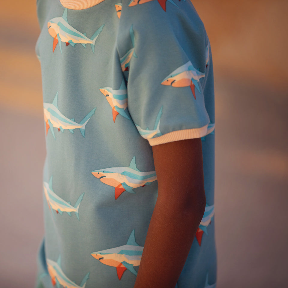 See You At Six - Sharks in Dusty Turquoise French Terry