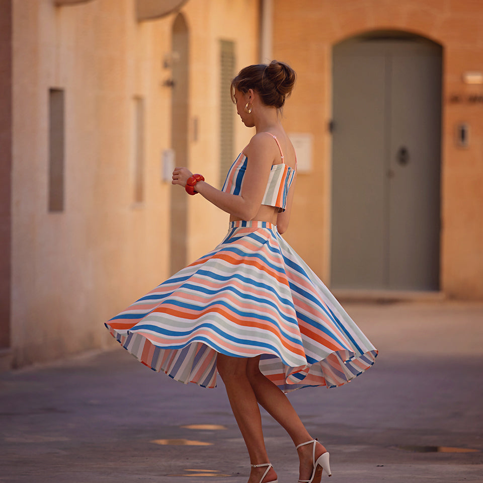 See You At Six - Summer Verticals Off-White Soft Cotton Poplin
