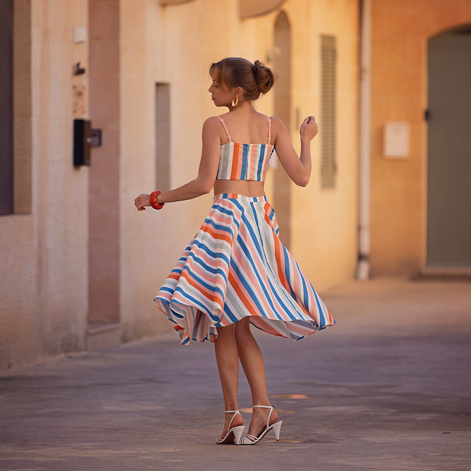 See You At Six - Summer Verticals Off-White Soft Cotton Poplin