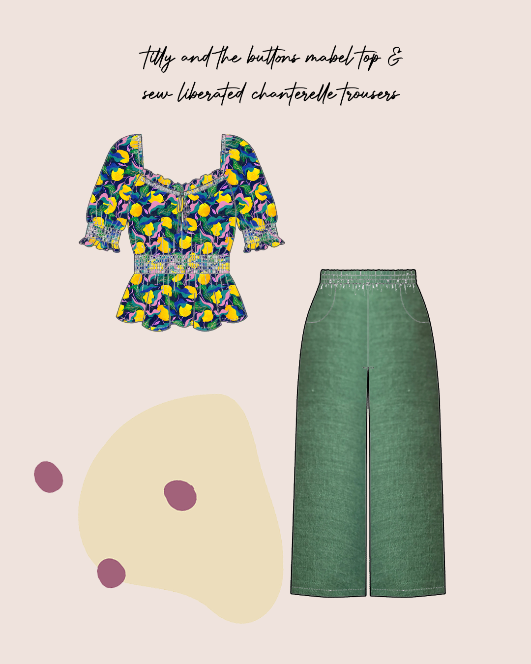 Adventure - Mediterranean Lemons Viscose in Dark Navy & Green