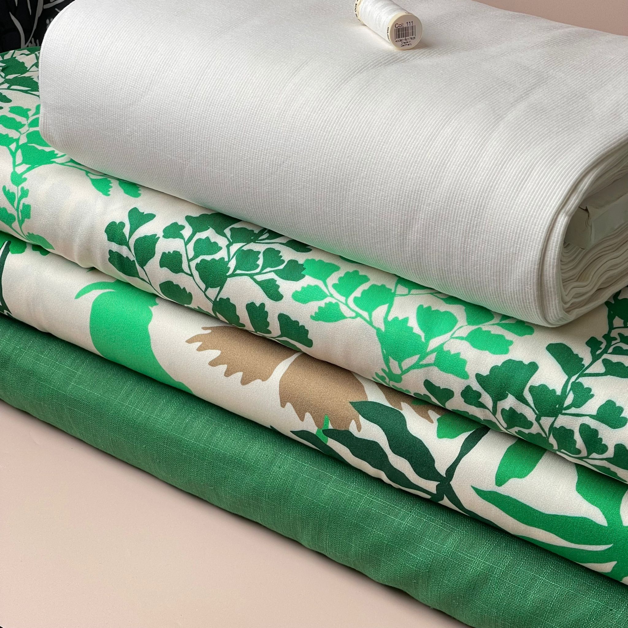 Light & Lush - Emerald Shadow Foliage Viscose Twill Fabric
