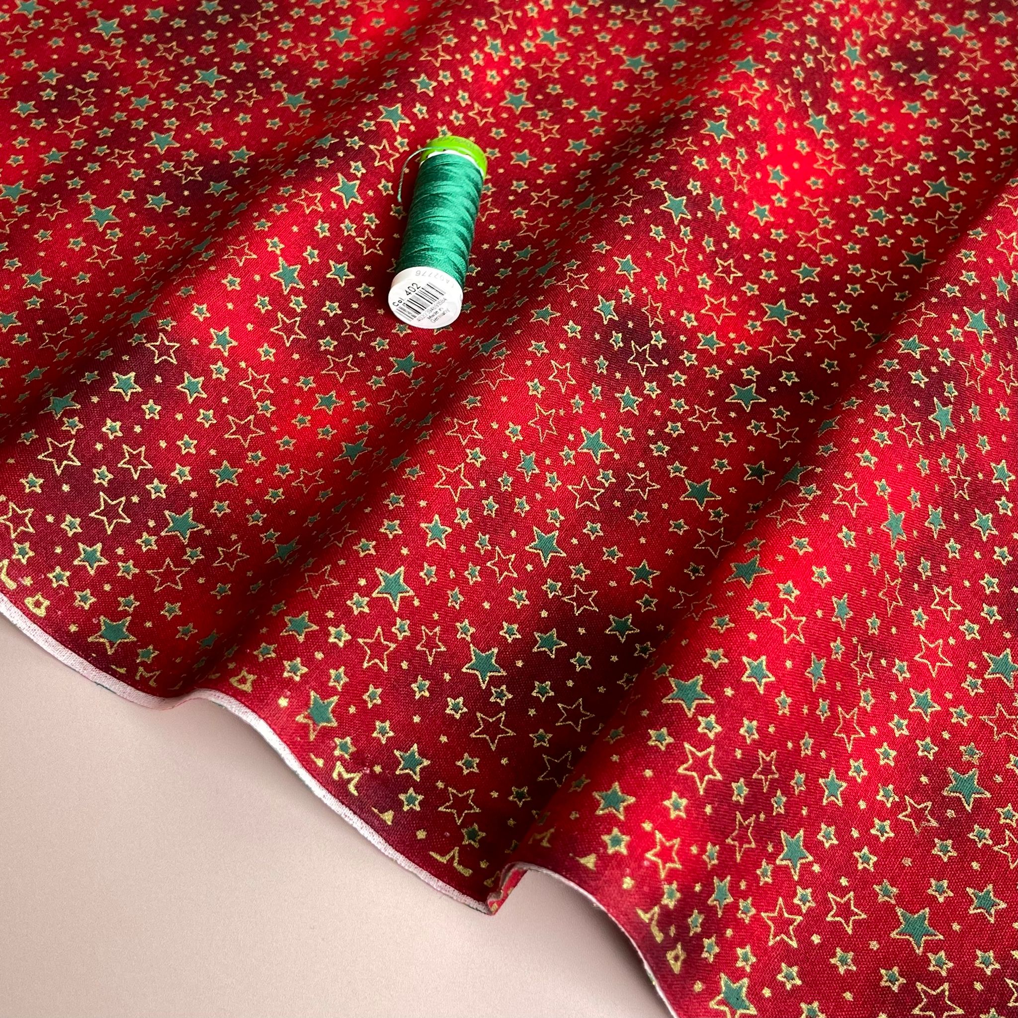 Christmas Stars Cotton Poplin Fabric