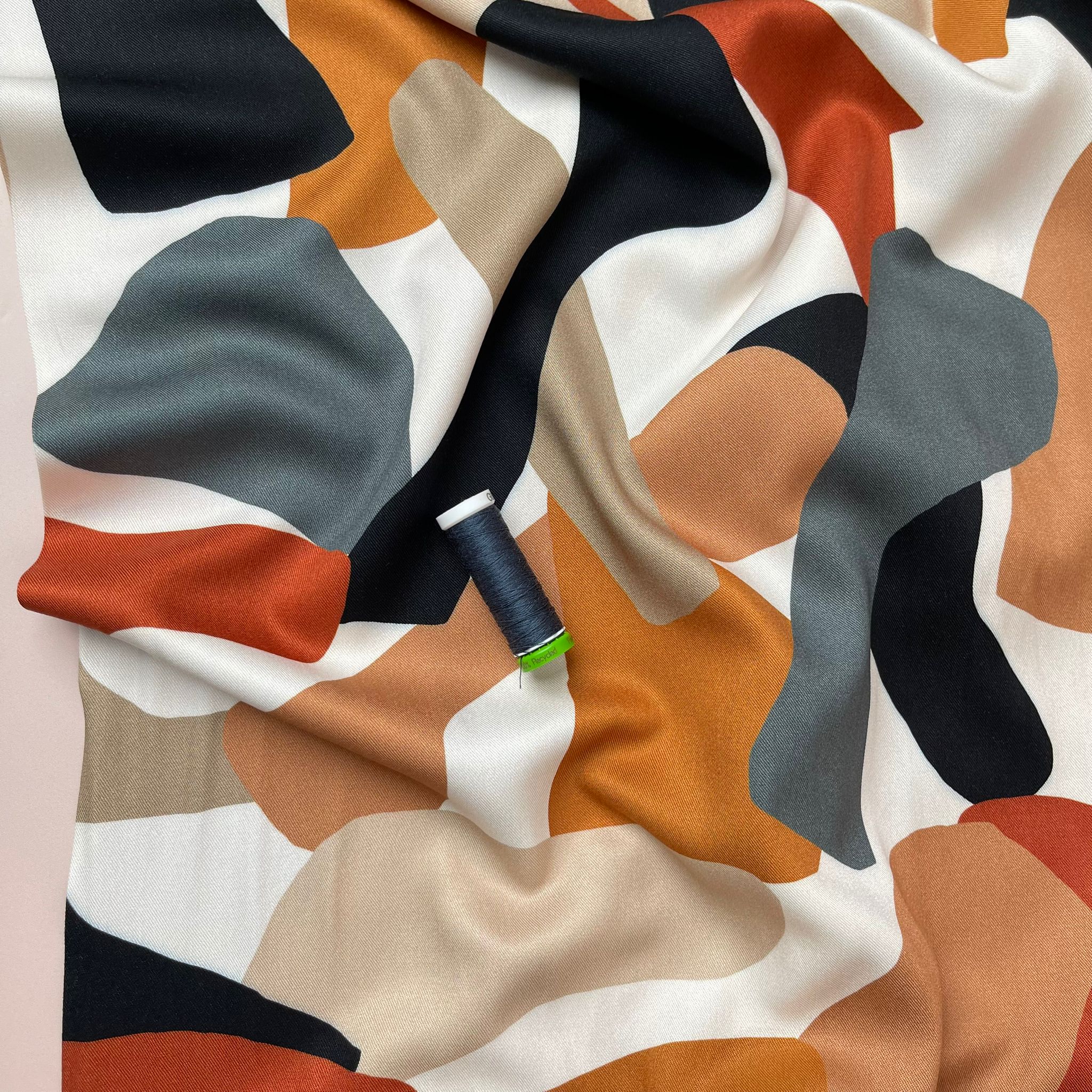 REMNANT 0.66 Metre - Light & Lush - Rustic Pebbles Viscose Twill Fabric