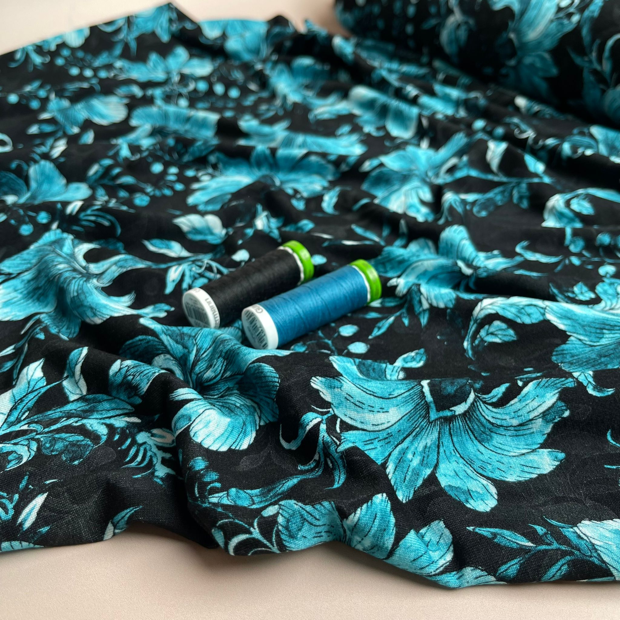 REMNANT 2.63 Metres - Danish Design - Watercolour Lily ECOVERVO™ Viscose Jersey