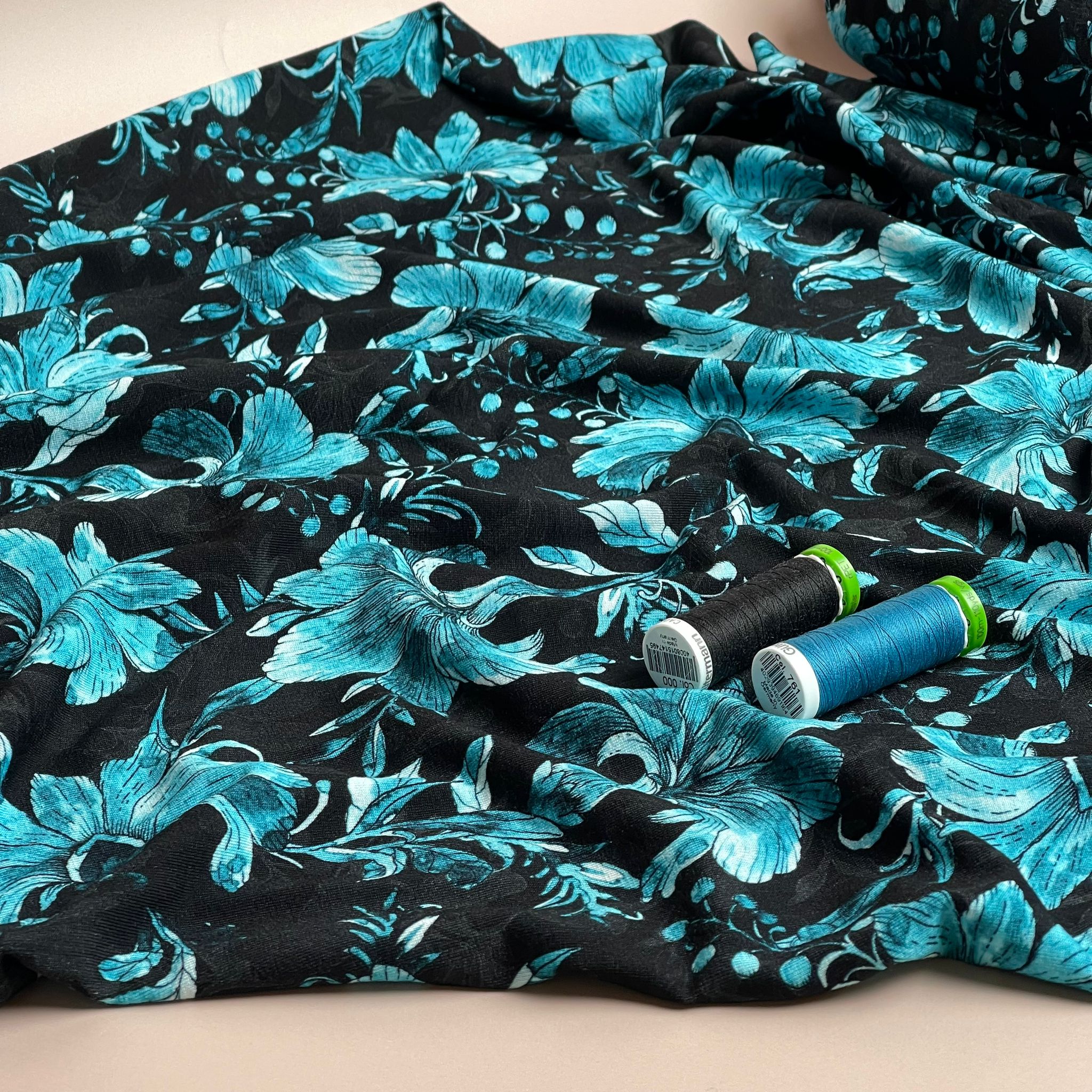 REMNANT 2.63 Metres - Danish Design - Watercolour Lily ECOVERVO™ Viscose Jersey