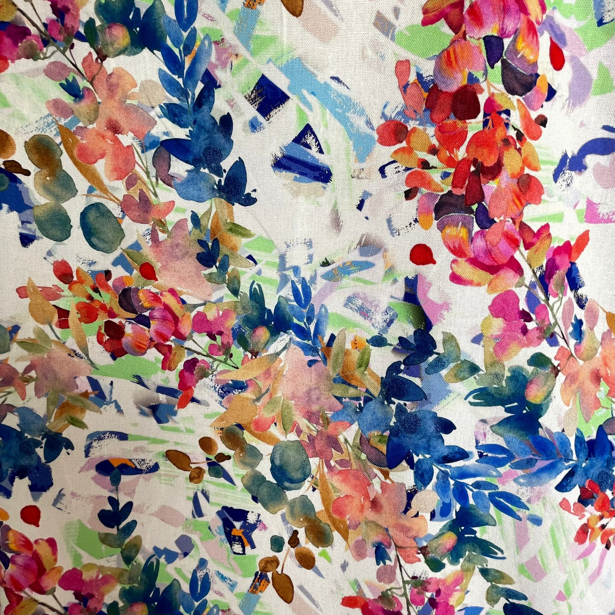 REMNANT 0.47 metre - Vivid Foliage Viscose Linen Fabric