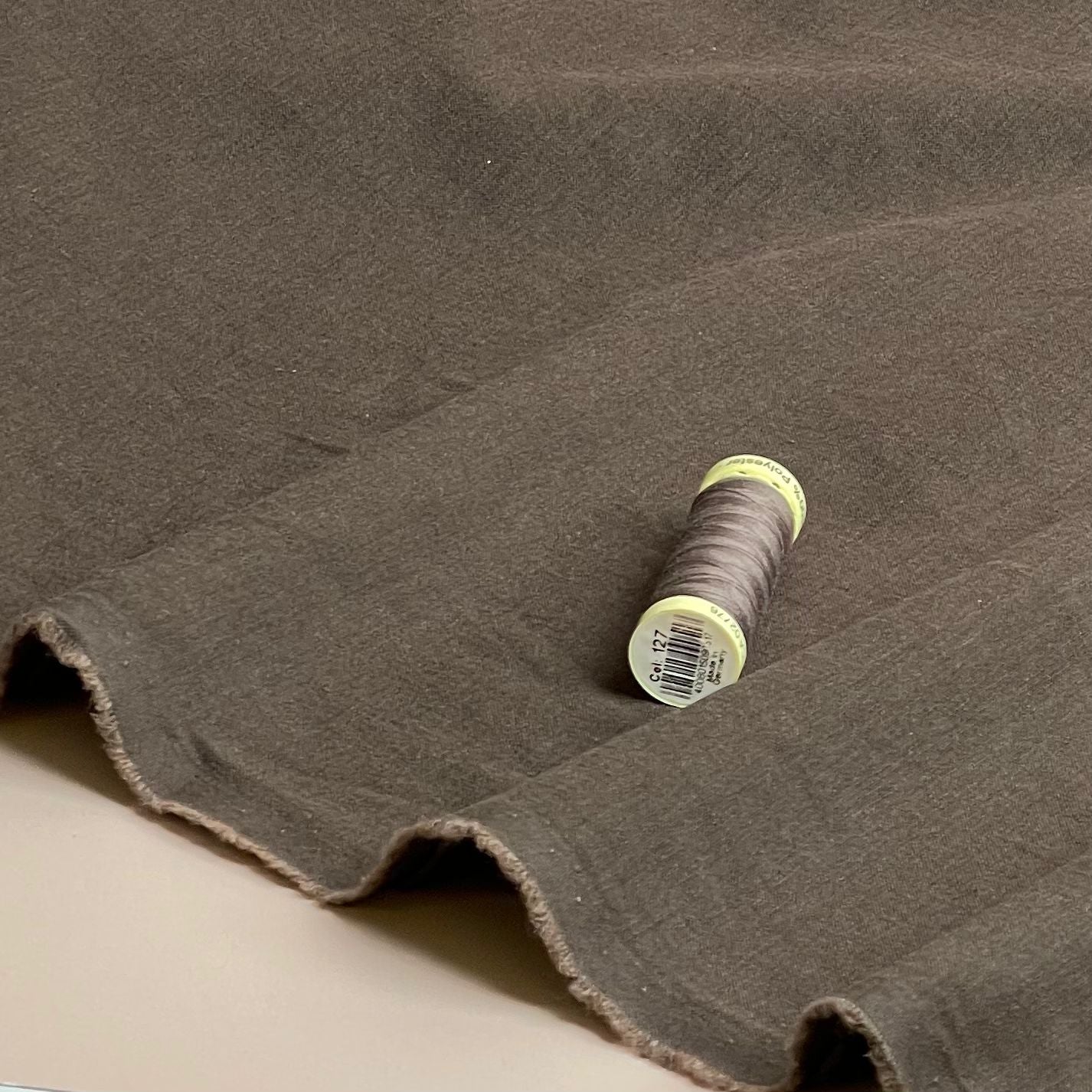 REMNANT 0.64 Metre - Sorona Linen in Brown - New Eco Linen Blend Fabric