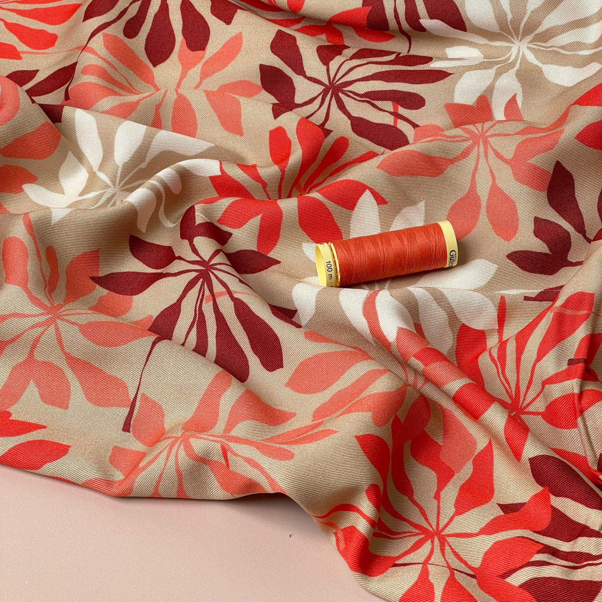 Light & Lush - Sunset Foliage Viscose Twill Fabric