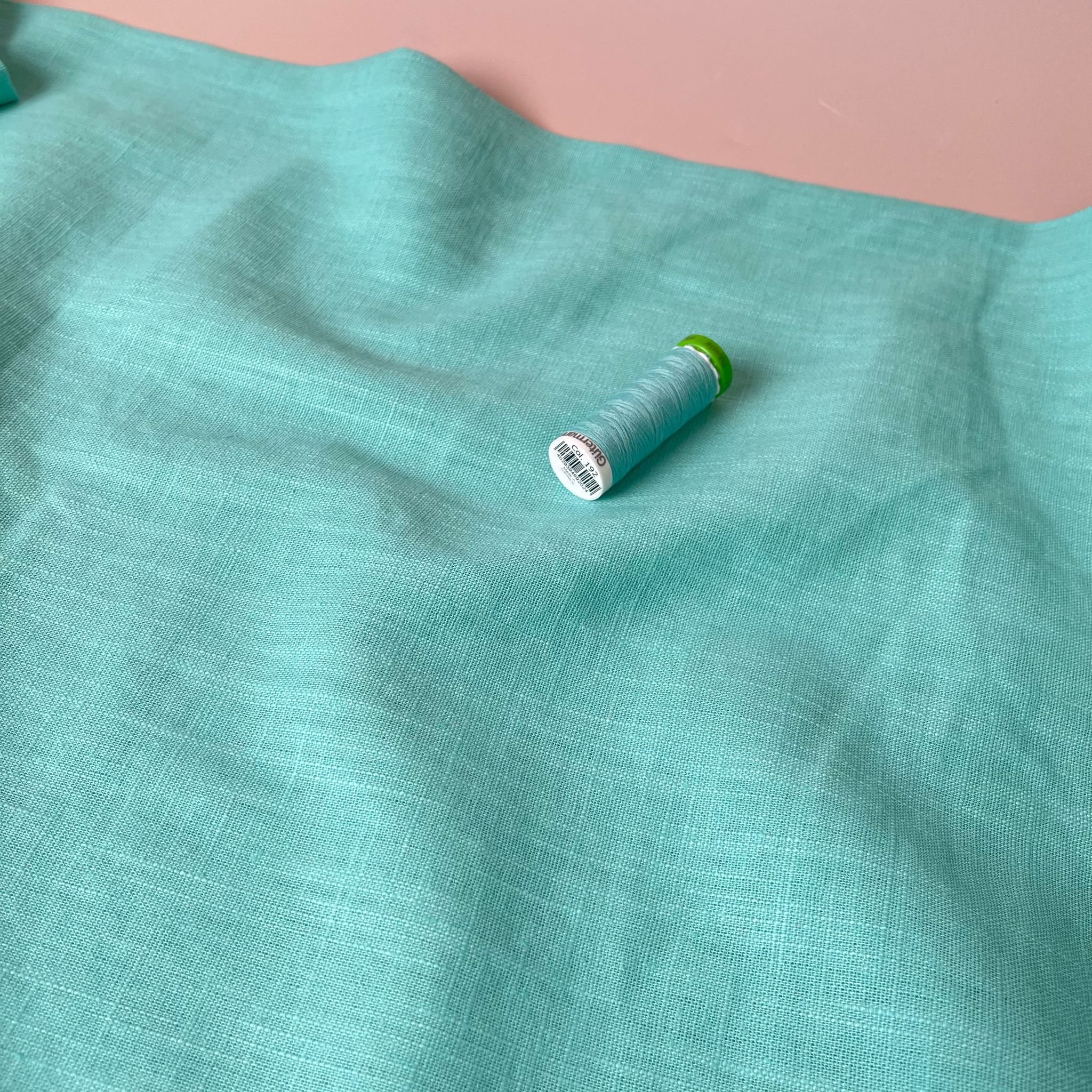 Breeze Spring Mint - Enzyme Washed Pure Linen Fabric