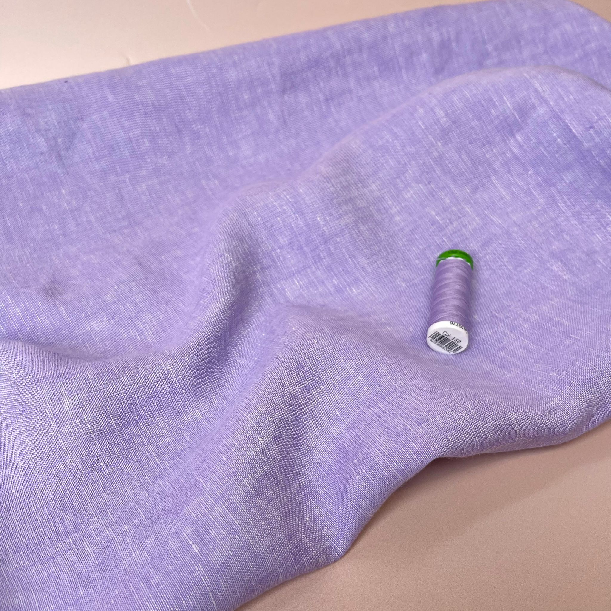 Yarn Dyed Pure Linen Fabric in Lilac
