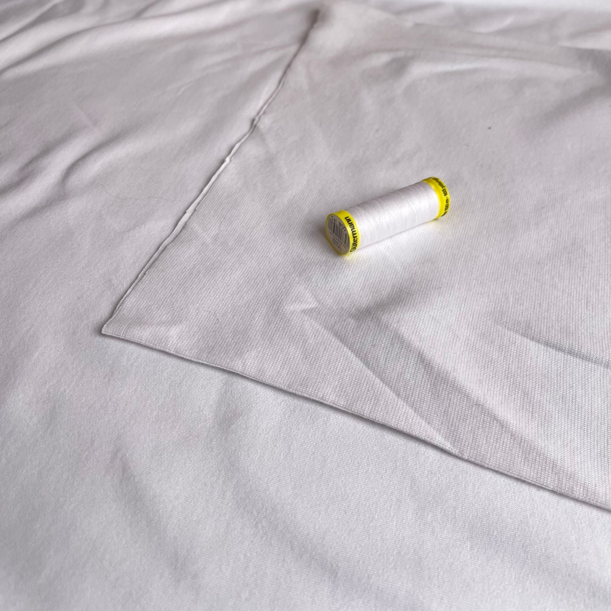 White Organic Tubular Cuff Ribbing