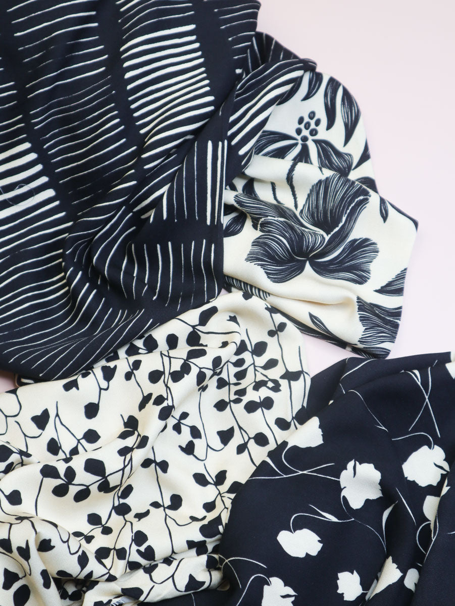 PRE-ORDER - MID SEPTEMBER DELIVERY Mind The MAKER - Poppy Black Viscose Twill with LENZING™ ECOVERO™ fibres