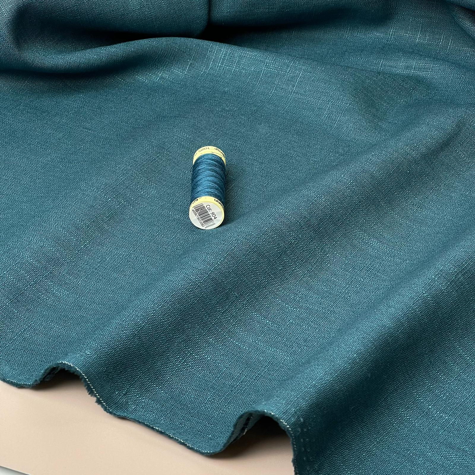 Breeze Petrol - Enzyme Washed Pure Linen Fabric