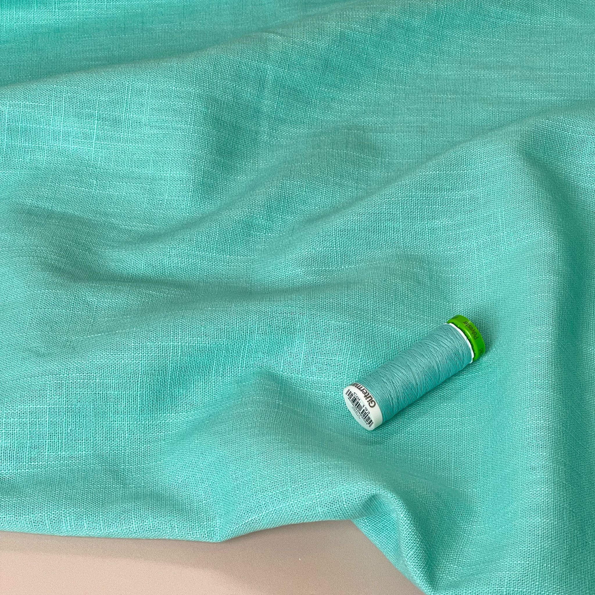 Breeze Spring Mint - Enzyme Washed Pure Linen Fabric