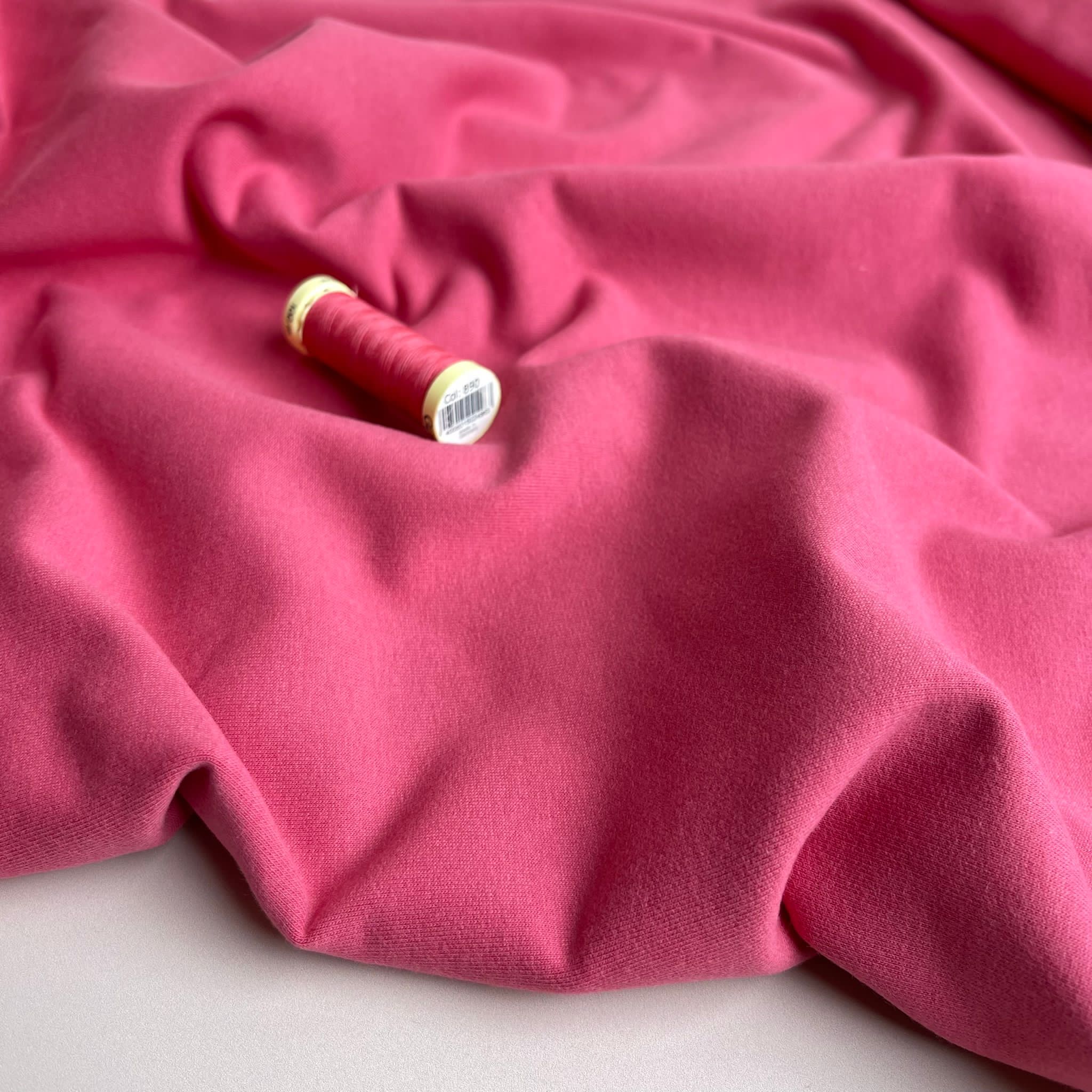 Peach Soft GOTS Organic Cotton Sweat-shirting in Candy Pink
