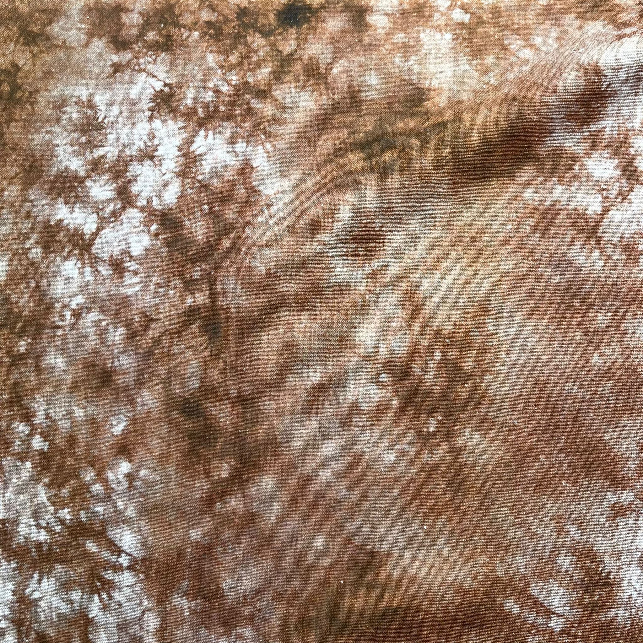 Tie Dye Rich Brown Linen Viscose Blend Fabric