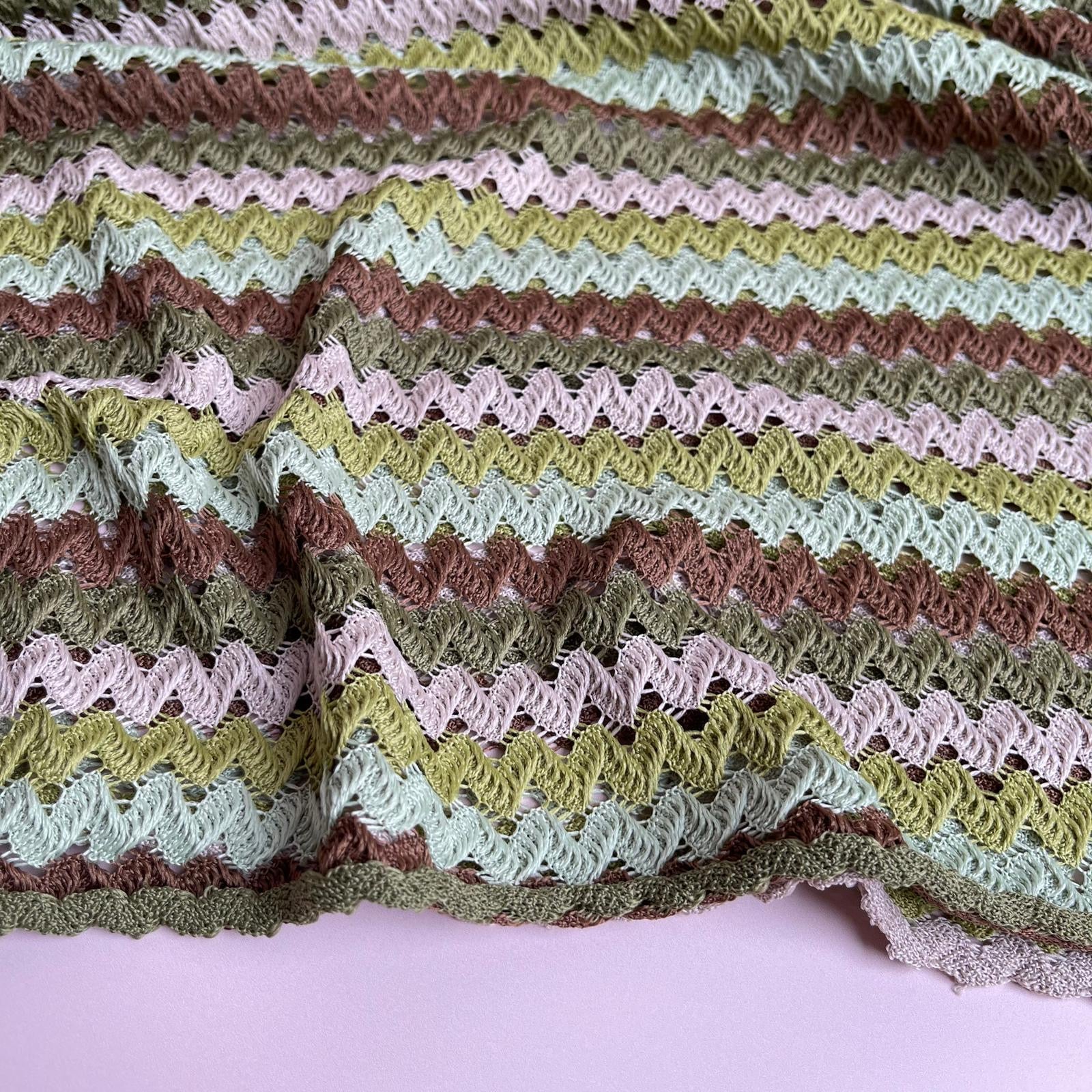 Earthy Waves Lace Knit Fabric