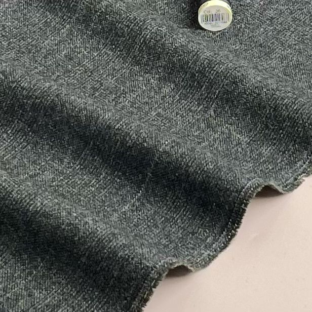 Deadstock Yarn Dyed Charcoal Check Pure Wool Suiting Fabric