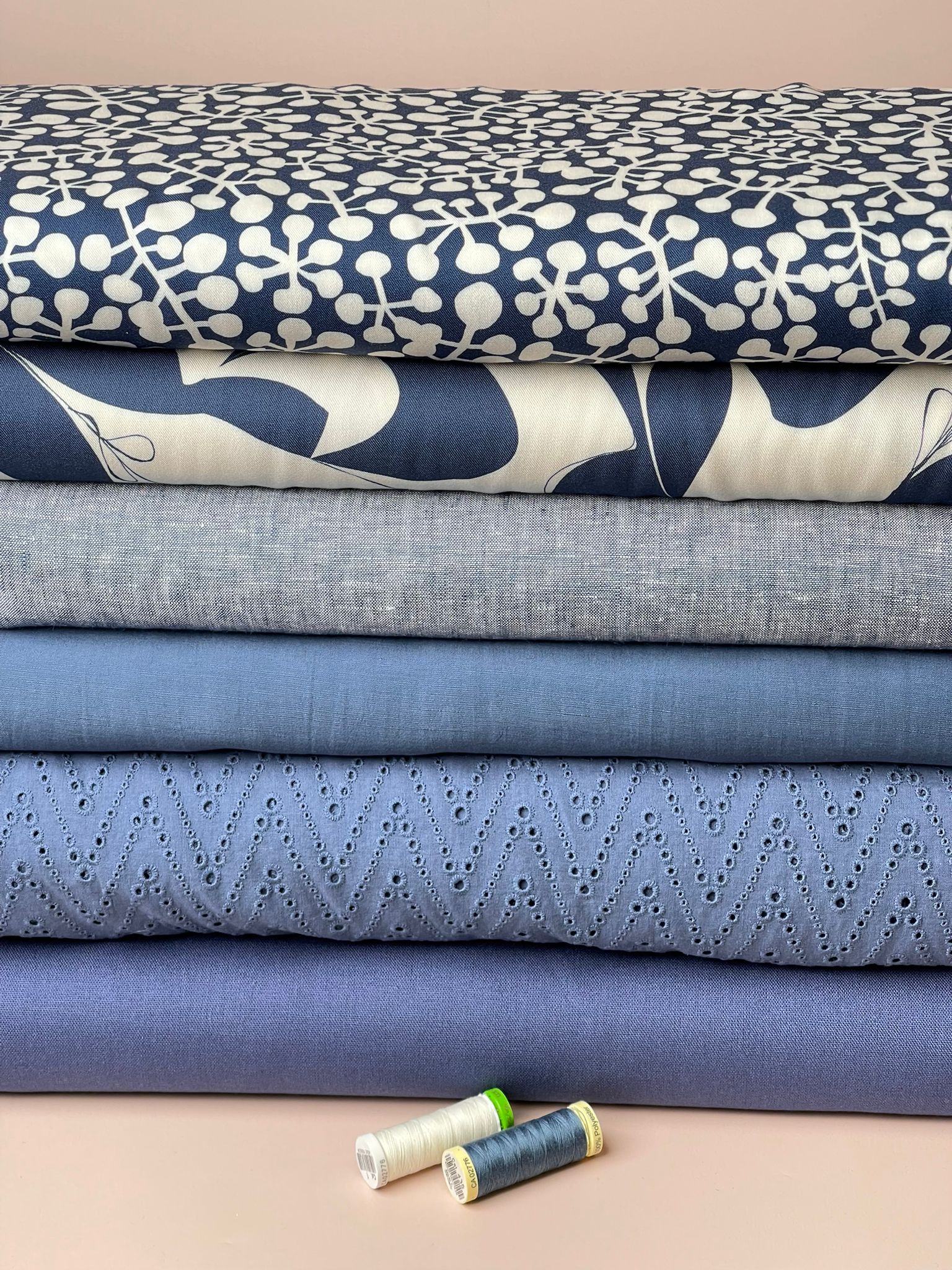 Light & Lush -Abstract Swirls Viscose Twill Fabric