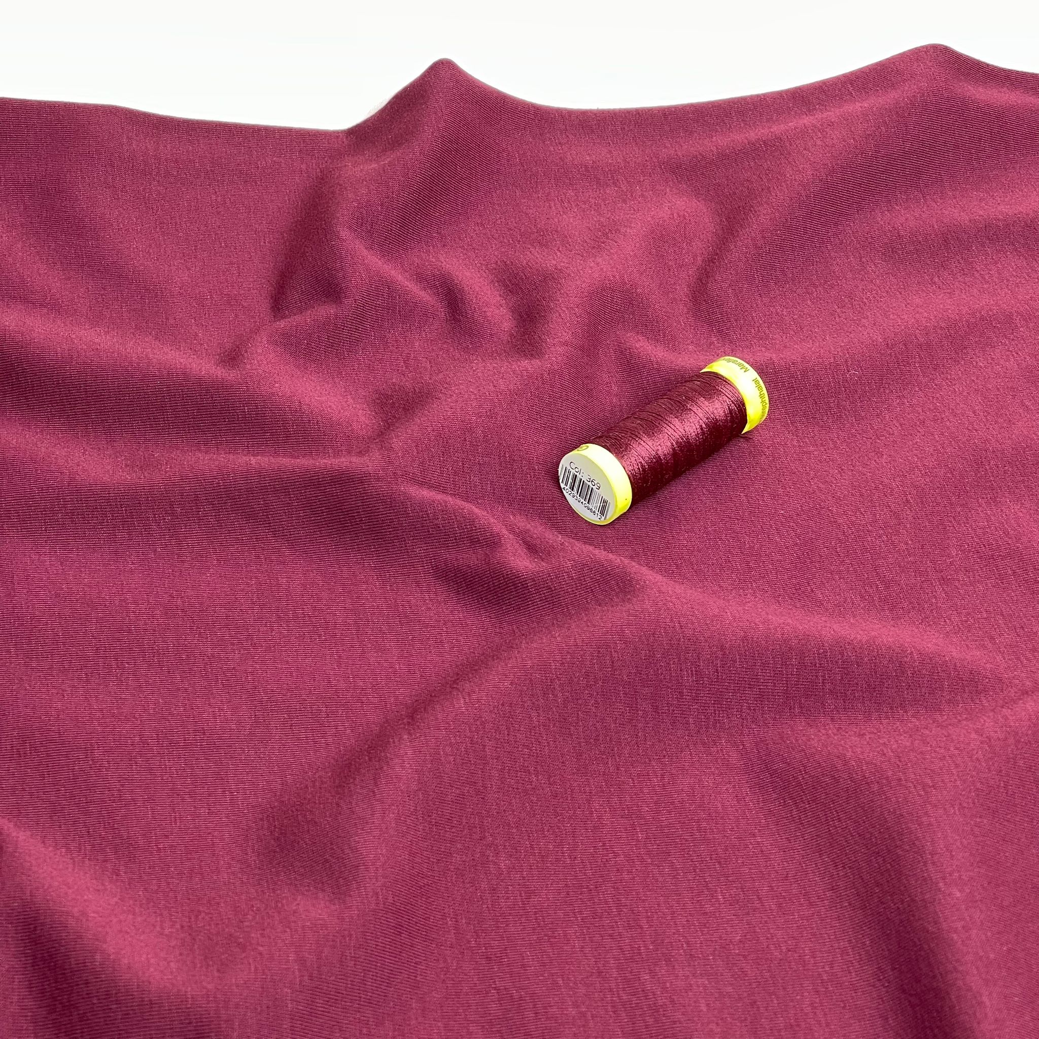 Brushed Cotton Sweatshirting in Burgudy