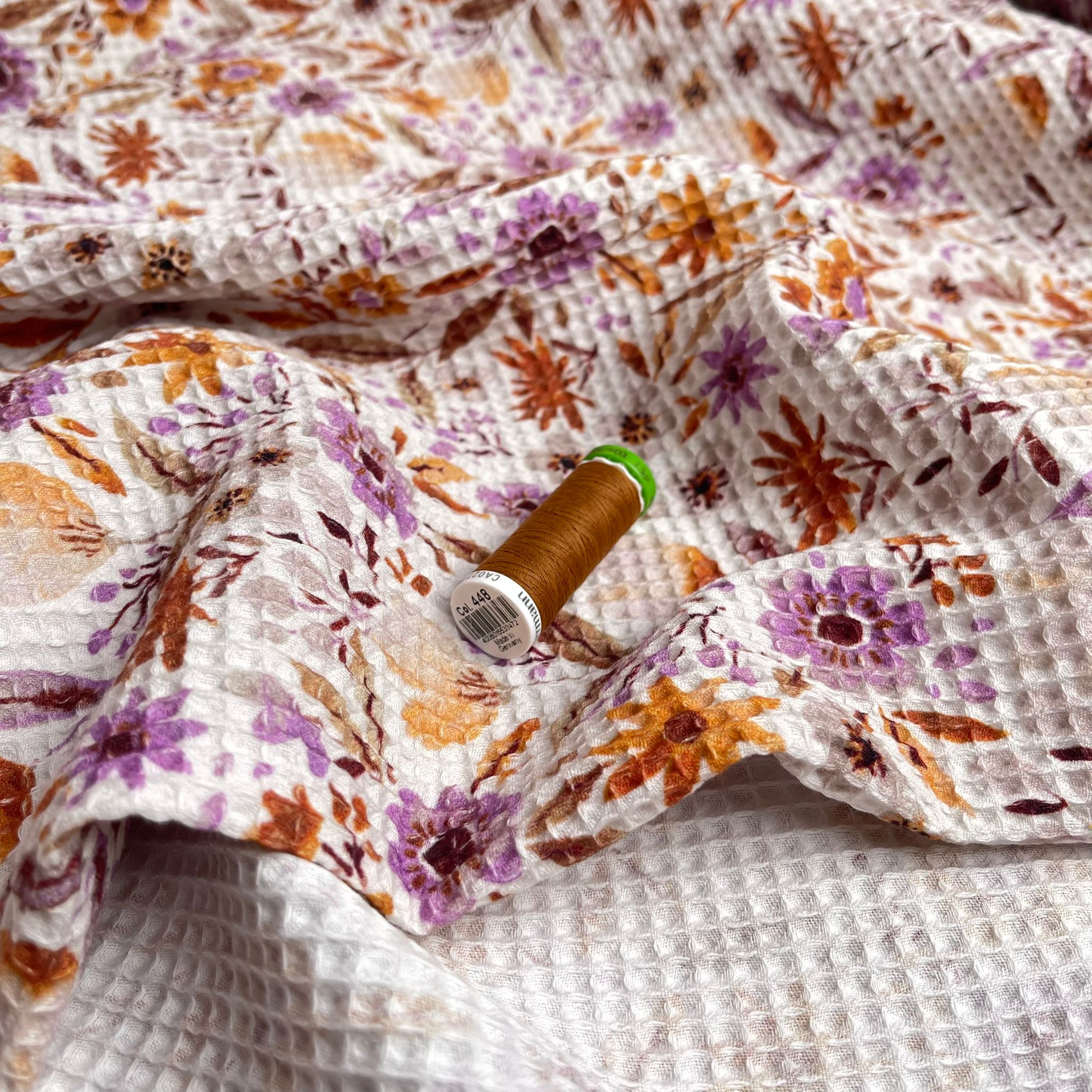 Autumn Floral Pure Cotton Waffle Fabric