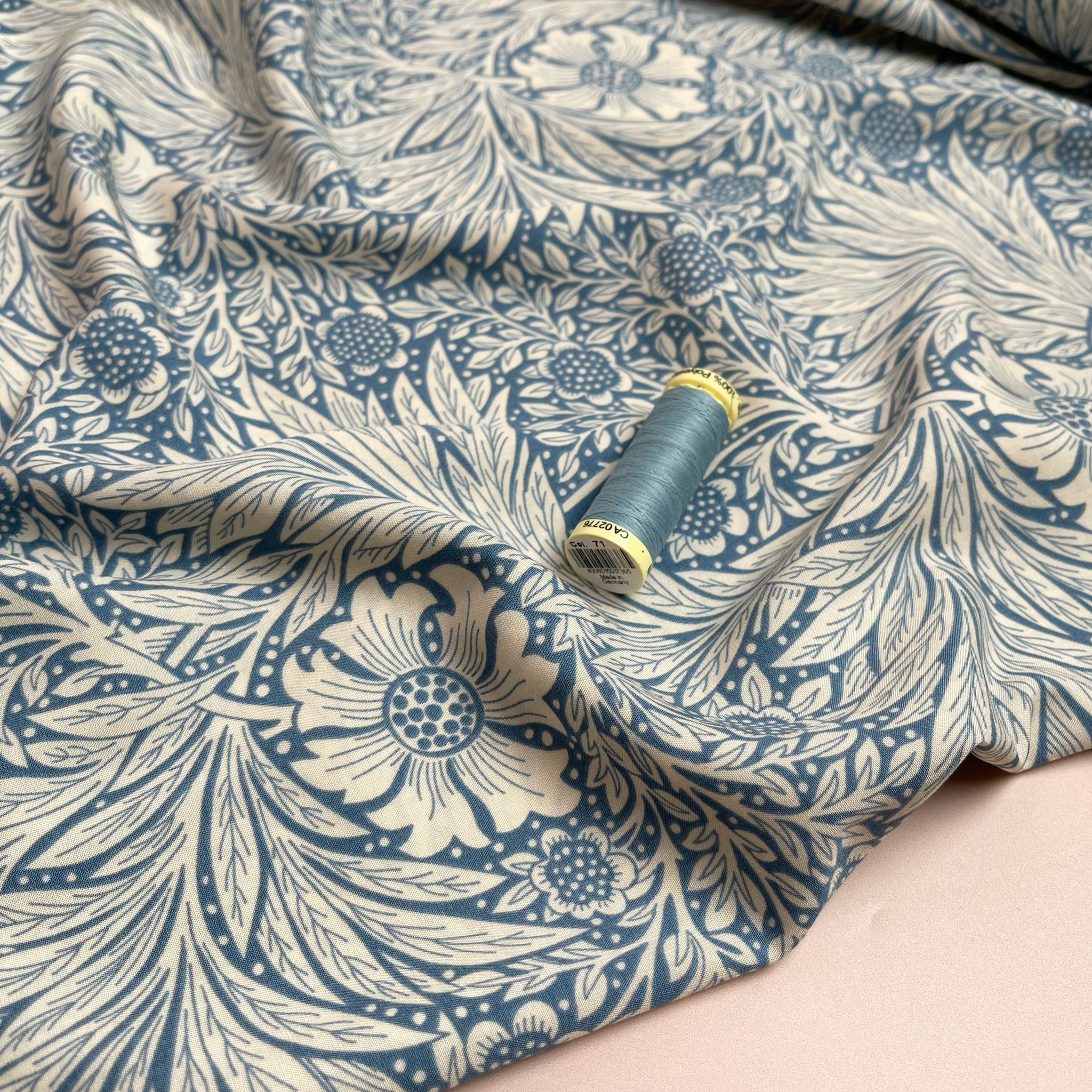Victoria Dusty Blue Viscose Fabric