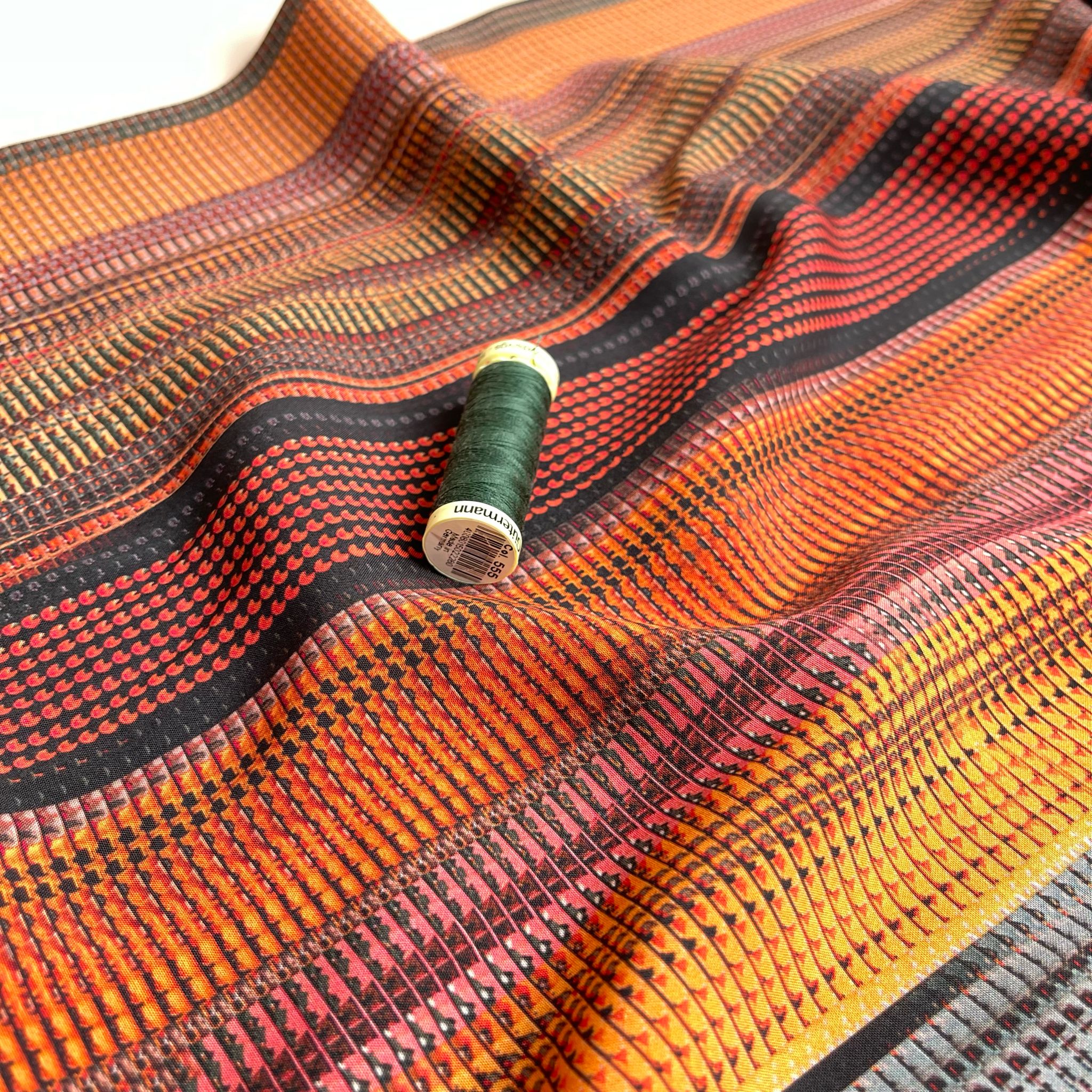 Sunset Stripes Viscose Fabric