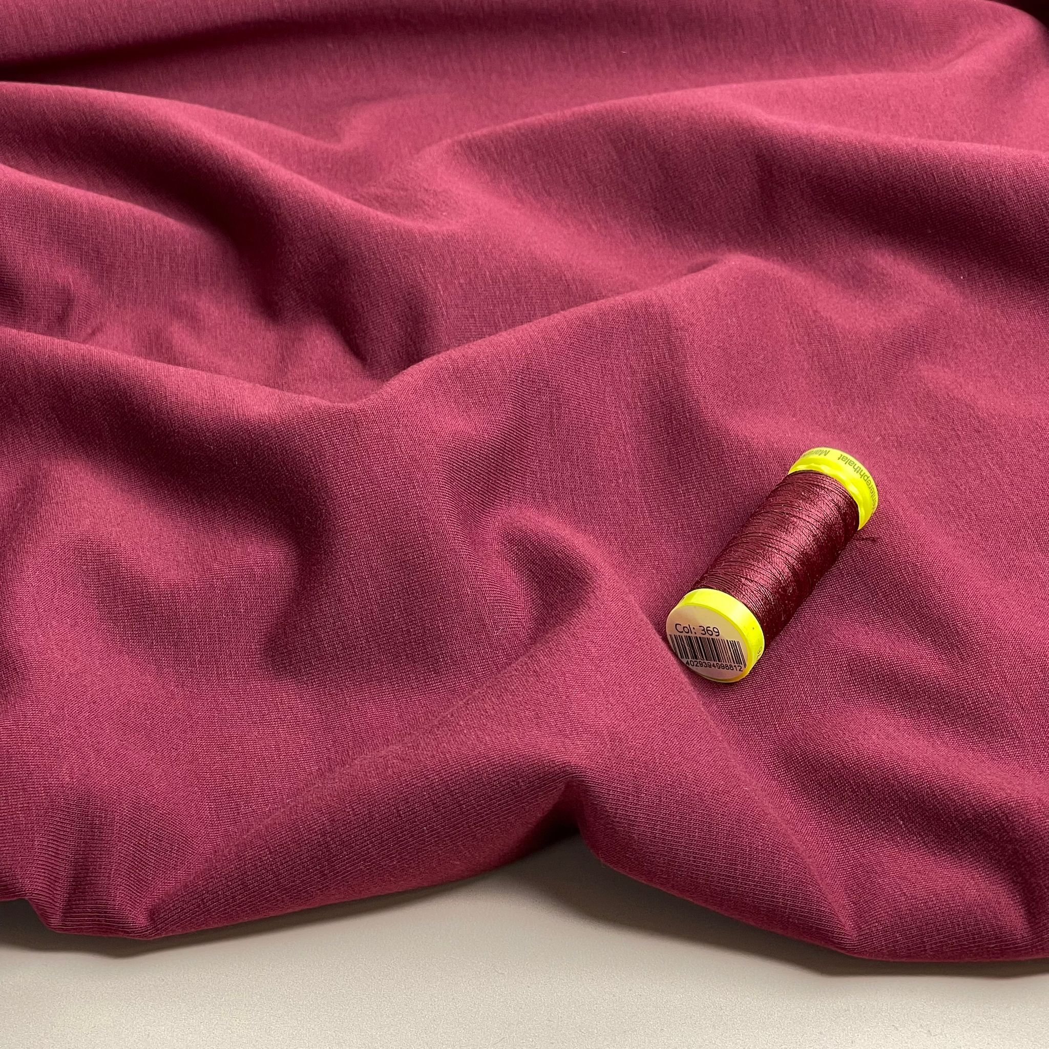Brushed Cotton Sweatshirting in Burgudy