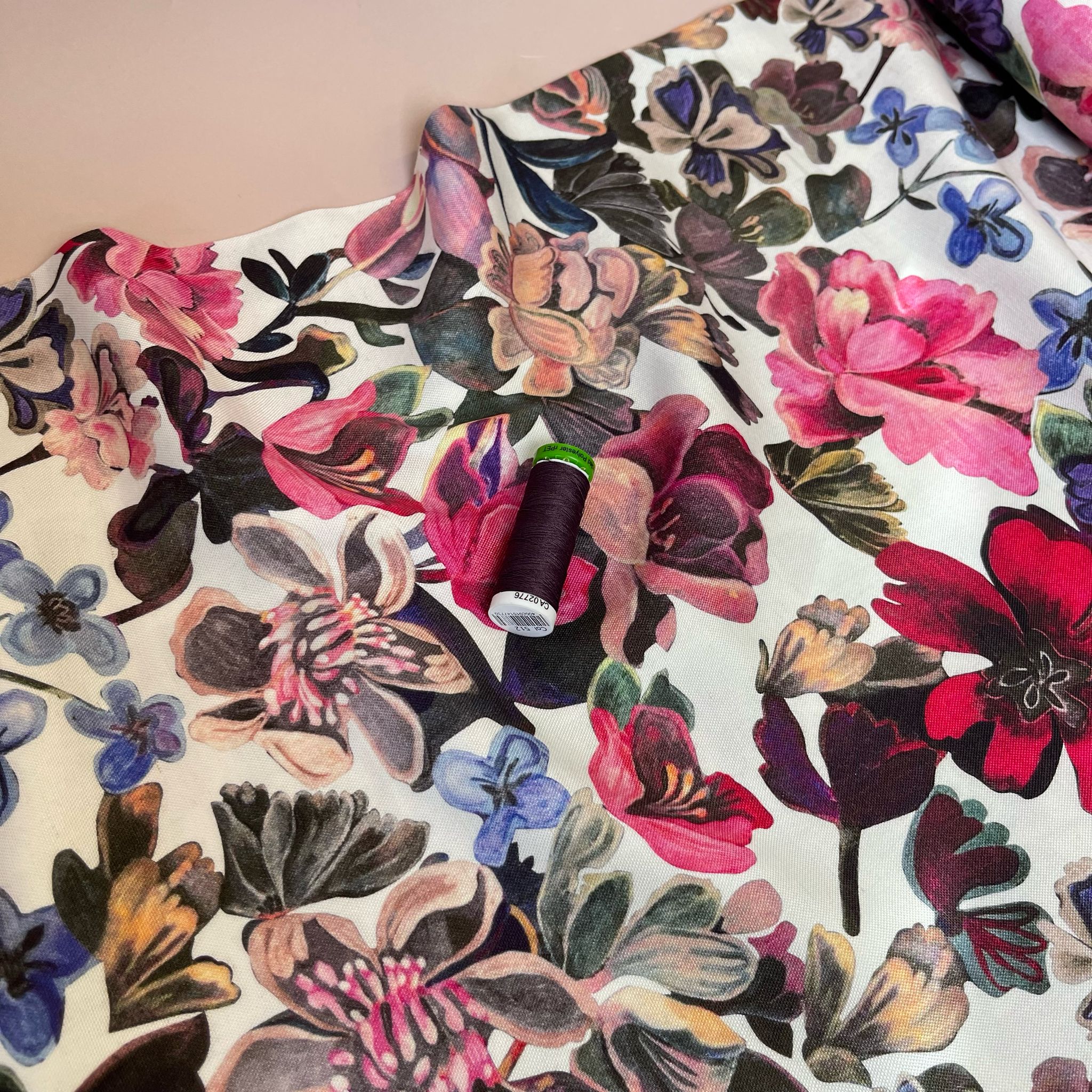 Vintage Blooms Viscose Linen Fabric