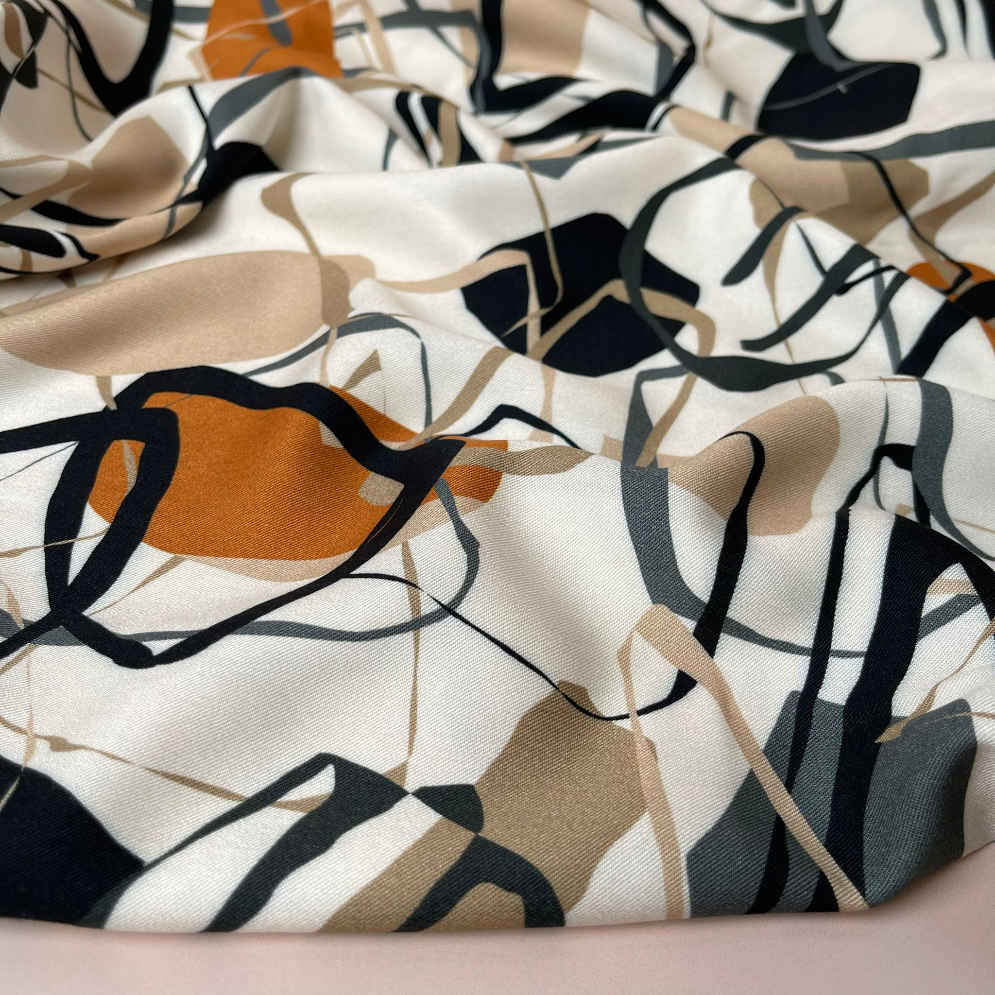 Light & Lush - Rustic Doodles Viscose Twill Fabric