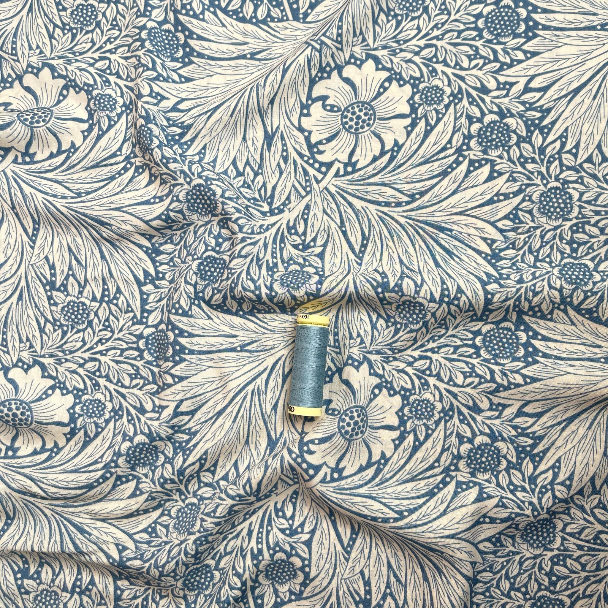 REMNANT 1.10 Metres - Victoria Dusty Blue Viscose Fabric