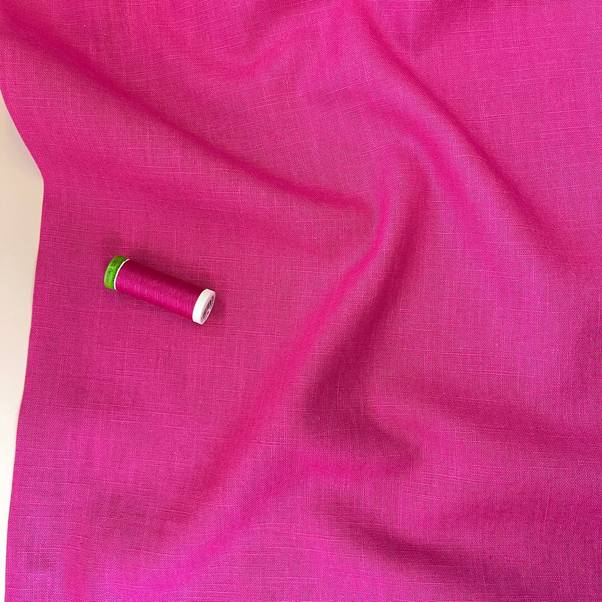 Breeze Cyclamen Pink - Enzyme Washed Pure Linen Fabric