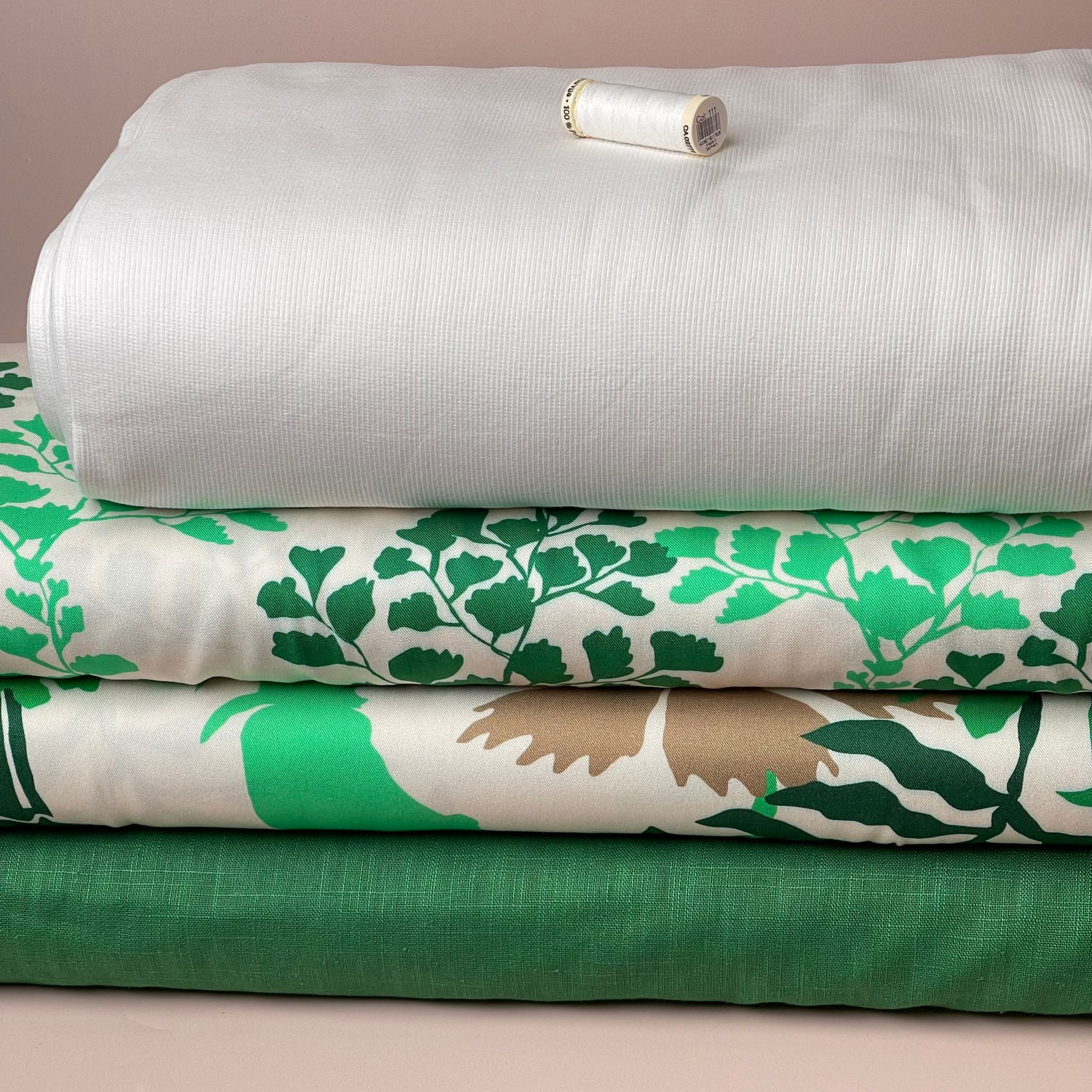 Light & Lush - Emerald Shadow Foliage Viscose Twill Fabric