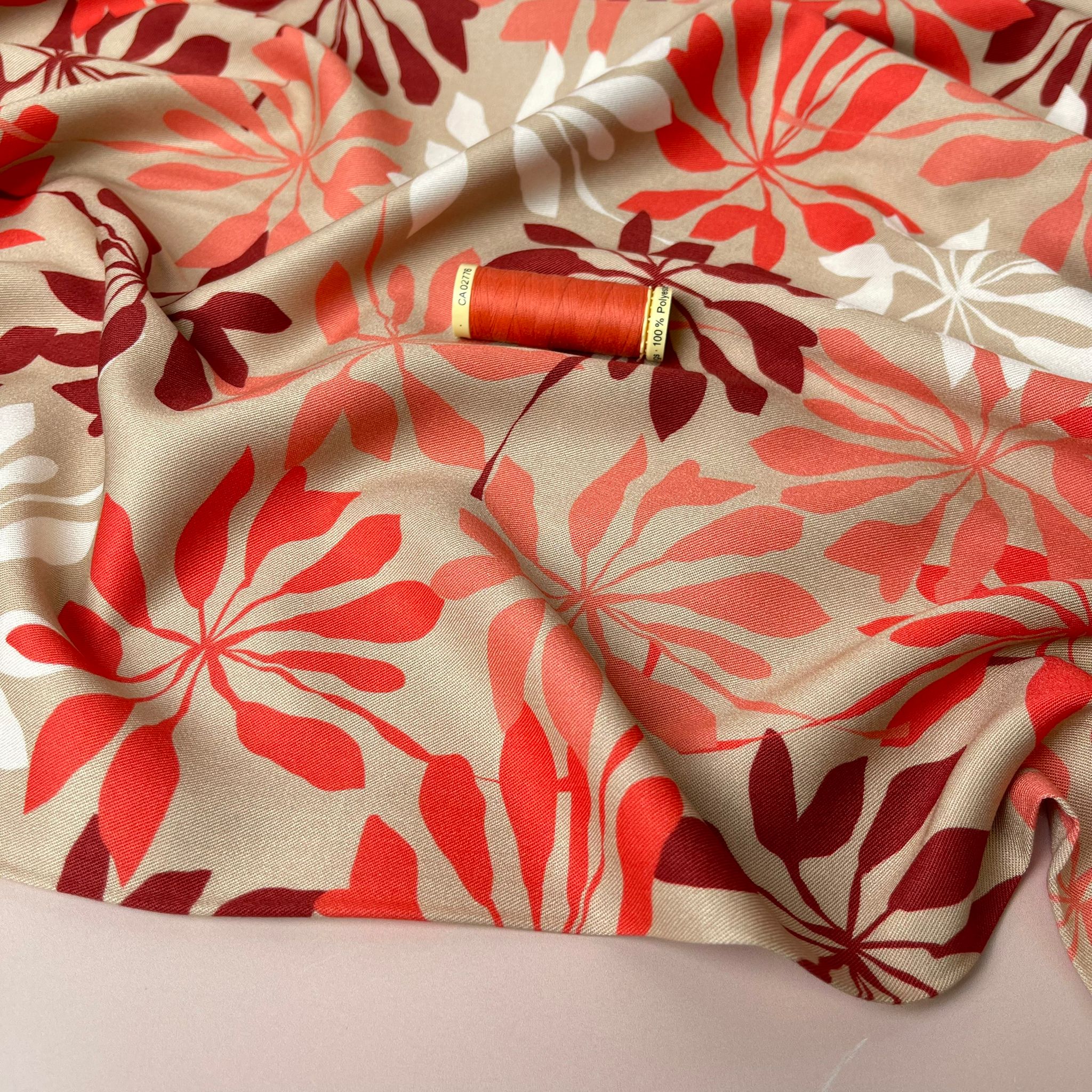Light & Lush - Sunset Foliage Viscose Twill Fabric