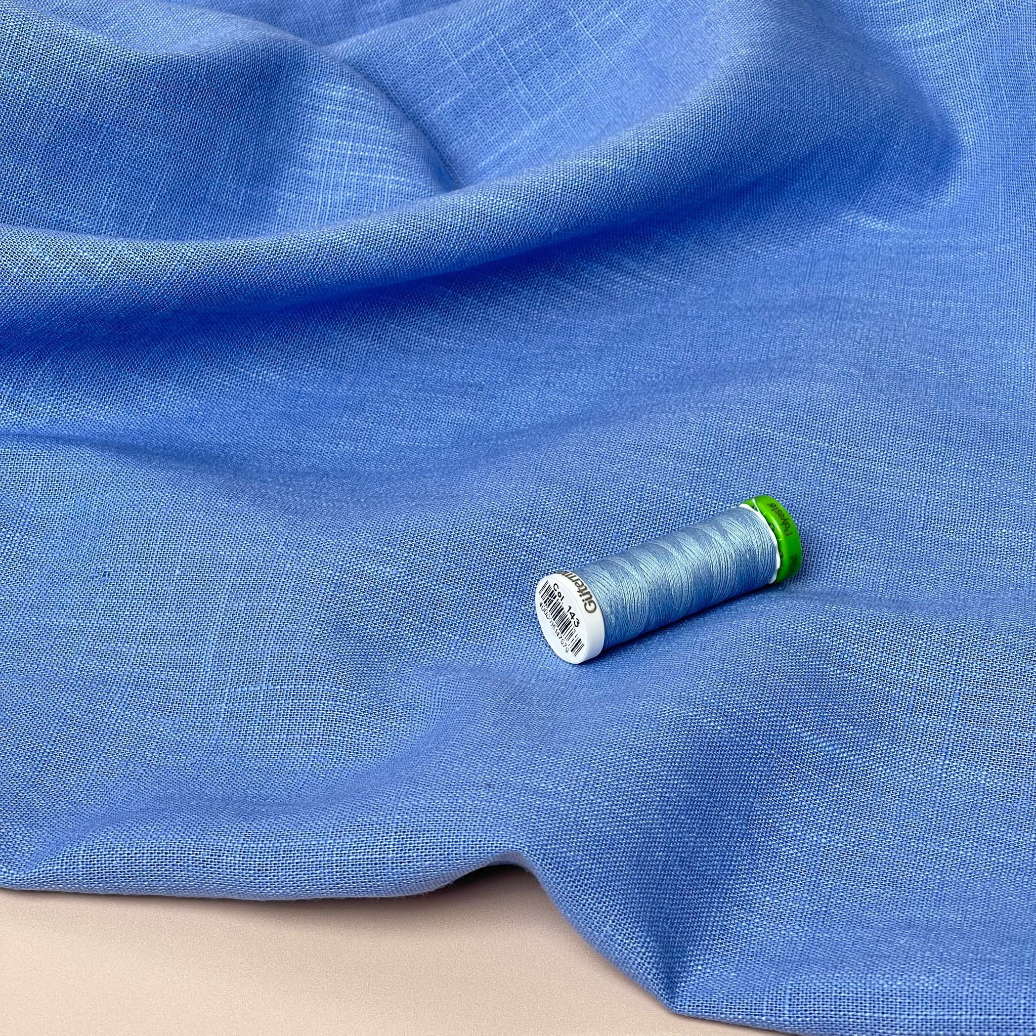 Breeze Sky Haze - Enzyme Washed Linen Cotton Fabric