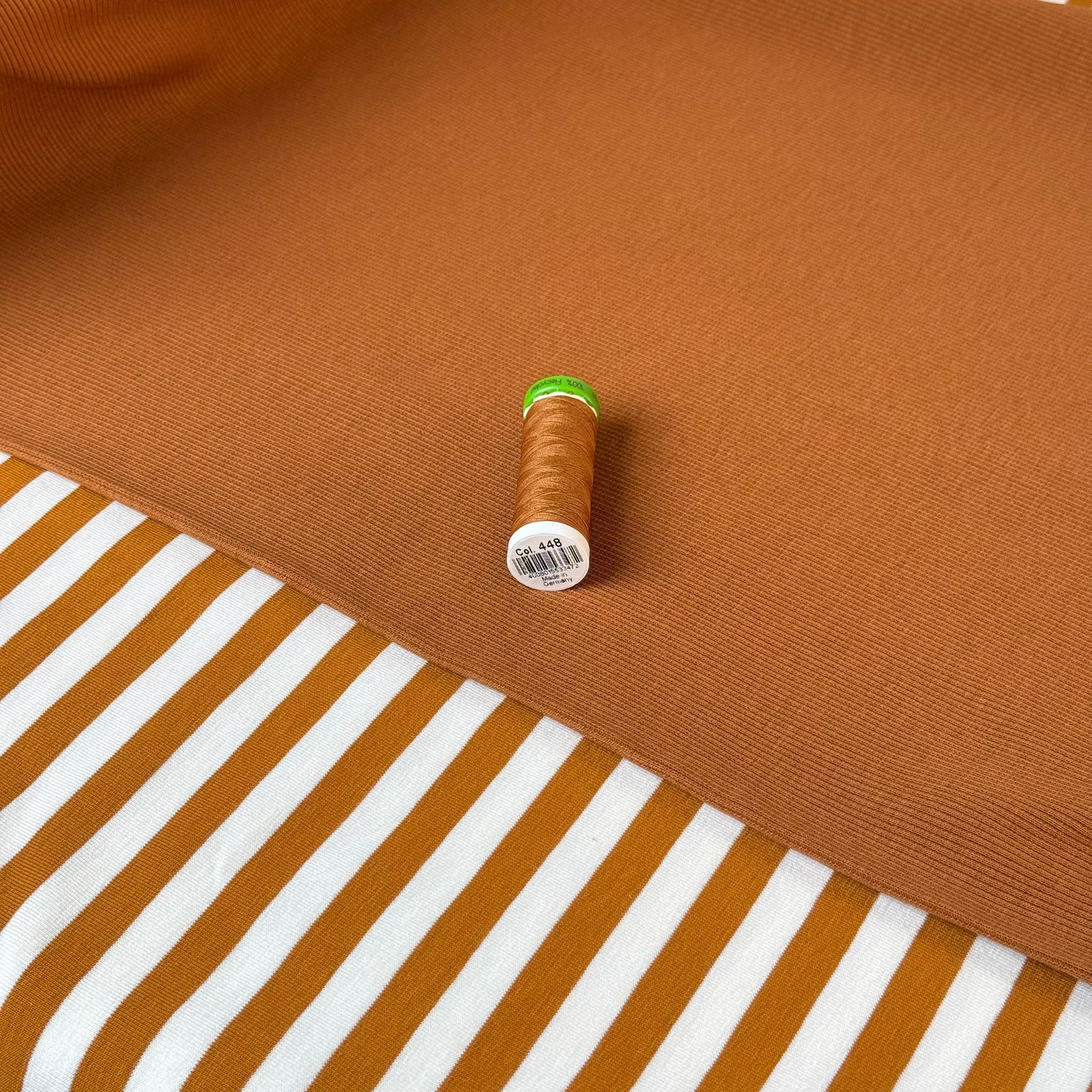 Toffee Organic Ribbed Tubular Cuff Ribbing
